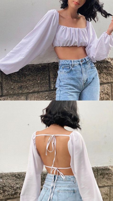 Satin Crop Top Diy, White Crop, White Crop Top, Mom Jeans, Crop Top, Crop Tops, Pants, Women's Top, White