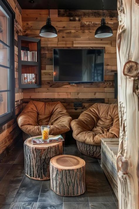 Cozy Small Rustic Man Cave Ideas to Inspire You Rustic Mens Office, Rustic Man Cave Ideas Room Small, Small Room Man Cave Ideas, Small Western Living Room Ideas, Man Cave Seating Ideas, Tiny Man Cave, Rustic Man Cave Ideas, Man Cave Ideas Room Small, Rustic Mancave