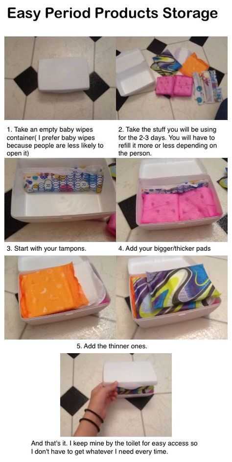 Easy period products storage hack for when I have daughters and sons Period Travel Hacks, Period Products Organization, Period Organization Storage, Feminine Product Storage, Period Storage, Girl Survival Kits, Emergency Kit For Girls, Period Box, Period Tips