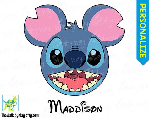 Stich from Lilo & Stitch Mickey Head Disney Printable Iron On Transfer or Use as Clip Art - DIY Disney Shirt Family Vacation Mickey Ear Stitch Mickey Head, Printable Christmas Ornaments Templates Disney, Disney Character Face Ornaments, Stitch Disney Christmas Ornament, Disney Characters Lilo, Disney Christmas Jpeg, Stitch Pics, Disney Decorations, Micky Ears