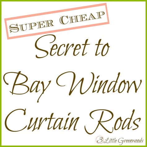 Diy Bay Window Curtain Rod, Homemade Curtain Rods, Bay Window Curtain Ideas, Diy Bay Window Curtains, Diy Bay Window, Bay Window Curtain Rods, Pipe Curtain Rods, Bay Window Rod, Bay Window Treatments