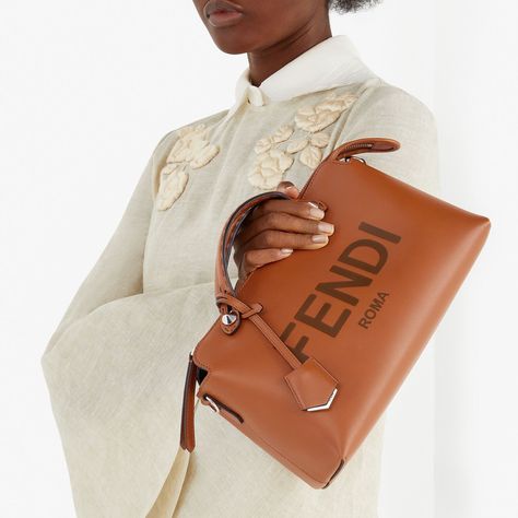 Brown leather Boston bag - BY THE WAY MEDIUM | Fendi Fendi By The Way, Fendi Store, Handbag Heaven, Coach Horse And Carriage Tote, Exclusive Gift, Givency Antigona Bag, Boston Bag, Medium Brown, Medium Bags