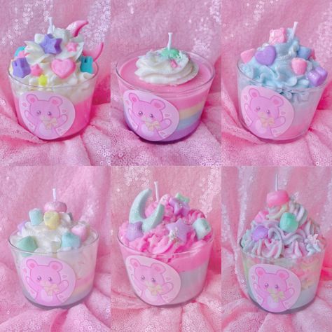 Angel Colors, Pastel Candles, Kawaii Candle, Diy Candle Art, Pastel Candle, Cute Candle, Pink Lotus Flower, Dessert Candles, Cute Candles