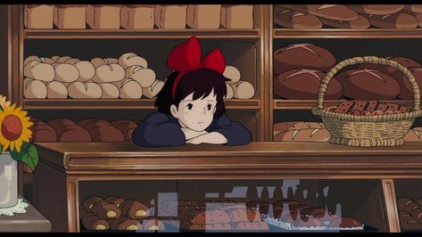 Anime Bakery Aesthetic, Studio Ghibli Background, Kiki Delivery, Ghibli Artwork, Kiki's Delivery Service, Studio Ghibli Art, Ghibli Movies, Ghibli Art, Fullmetal Alchemist