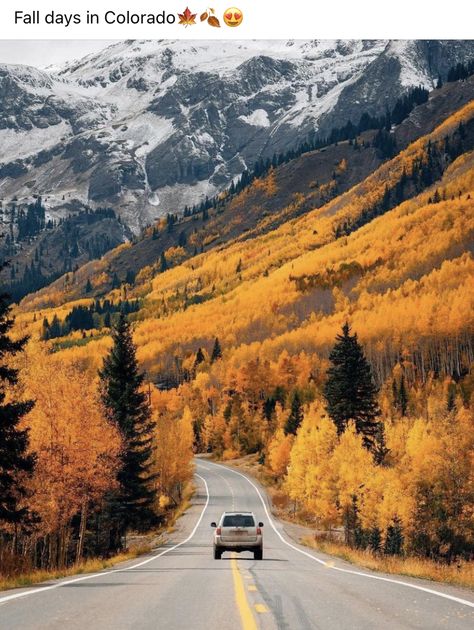 Colorado Fall, Landscaping Images, Beautiful Roads, Us Destinations, Autumn Scenery, Snowy Mountains, Autumn Colors, Belleza Natural, Featured Artist