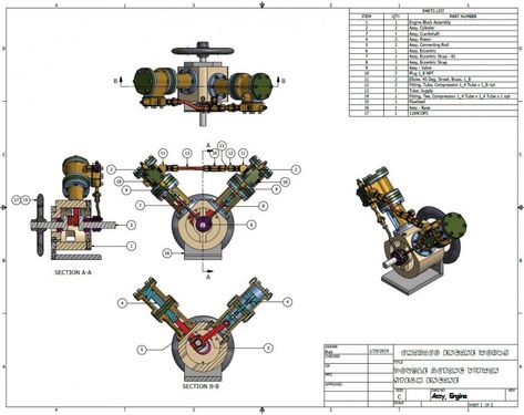 Two Cylinder Double Acting Steam Engine | Home Model Engine Machinist Forum Engine Drawing, Model Engineering, Steam Engine Model, Mechanical Engineering Design, Home Model, Bar Stock, Building Drawing, Compressed Air, Cad Drawing