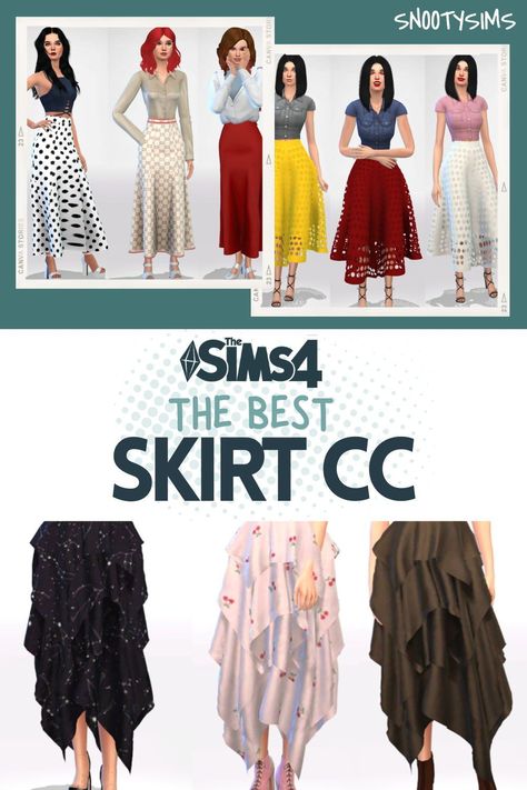 Top Skirts for any Sim in The Sims 4, includes Maxis Match and Alpha CC! Sims 4 Wrap Skirt, Sims 4 Cc Flowy Skirt, Sims 4 Cc Ruffle Skirt, Sims 4 Cc Skirts Female, Sims 4 Cc Long Skirts, Maxi Skirt Sims 4 Cc, Sims 4 Long Skirt Cc Maxis Match, Sims 4 Maxi Skirt Cc, Long Skirt Sims 4 Cc