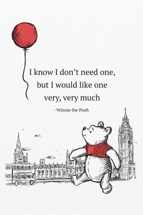 Winnie the Pooh | I Know I Don't Need One Quote Card
Disney's Christopher Robin | This cute graphic features Pooh and the quote, "I know I don't need one, but I would like one very, very much." Robin Quotes, Christopher Robin Quotes, Christopher Robin Movie, Disney Christopher Robin, Robin Movie, Cute Winnie The Pooh, Winnie The Pooh Quotes, Winnie The Pooh Friends, Pooh Quotes