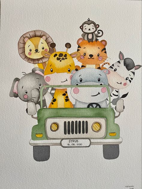 Baby’s room decoration Baby Animal Prints Nursery, Safari Baby Animals, Baby Animal Drawings, Safari Cakes, Safari Birthday Party, Baby Animal Prints, Safari Birthday, Safari Party, Animal Baby Shower