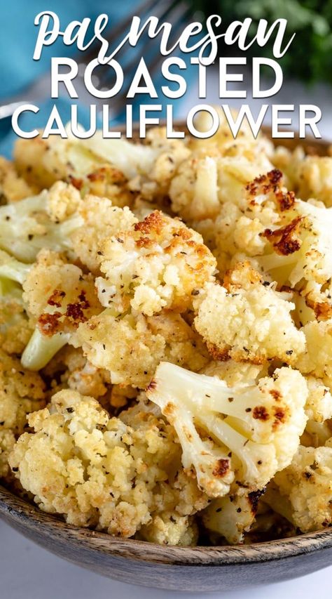 Learn how to roast cauliflower with parmesan! This is an easy side dish! Roasting vegetables makes them taste so good and adding parmesan to cauliflower takes it to another level. Roasted Parmesan Cauliflower, How To Roast Cauliflower, Baked Cauliflower Recipe, Easy Roasted Cauliflower, Cauliflower Side Dish, Roast Cauliflower, Roasted Cauliflower Recipe, Parmesan Roasted Cauliflower, Roasting Vegetables