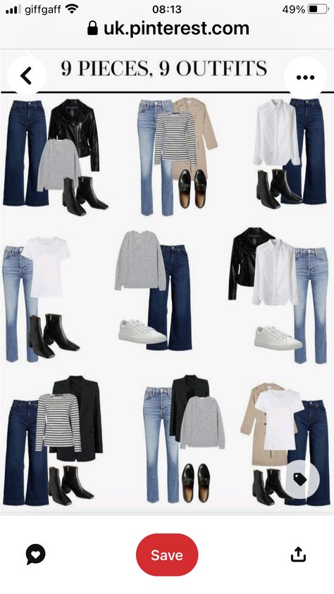 9 Pieces 9 Outfits, French Wardrobe Basics, Chic Travel Outfit, Capsule Wardrobe Casual, Capsule Wardrobe Women, French Wardrobe, Classic Capsule Wardrobe, Wardrobe Capsule, Capsule Wardrobe Outfits