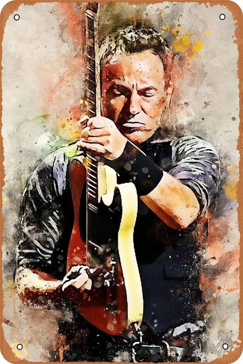 Amazon.com: Seadlyise Bruce Springsteen Plaque Poster Metal Portrait Poster Retro Wall Tin Sign Vintage Sign for Home Bar Pub Wall Decor 8x12 inch: Posters & Prints Bruce Springsteen The Boss, Portrait Vintage, Music Images, Poster Retro, Bruce Springsteen, Retro Wall, Painting Style, Music Poster, Retro Poster