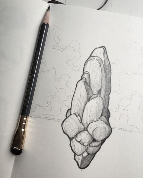 thisnorthernboy: “The Rock that Floats. Another weird little floating thing. ” Rock Drawing Ideas, Drawing Ideas Aesthetic, Rock Drawing, Drawing Rocks, Concept Art Tutorial, Beautiful Sketches, Architecture Concept Drawings, Nature Drawing, Color Pencil Drawing