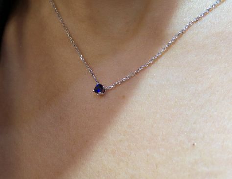 Sapphire Necklace / 14k Gold Sapphire Necklace / Natural Sapphire Pendant / September Gemstone Necklace / Real Sapphire / Ceylon Sapphire / Dainty Sapphire Necklace / Birthday Gift / Birthstone Necklace / Blue Sapphire Necklace / Valentines Day Gift / Gift for her / VALENTINES DAY SALE MINIMALIST WHITE GOLD 14K NATURAL CEYLON SAPPHIRE NECKLACE. SEPTEMBER GEMSTONE NECKLACE. I MAKE THIS NECKLACE IN VARIOUS LENGTHS AND ALSO IN 14K YELLOW AND ROSE GOLD/ PLEASE SPECIFY THE LENGTH AND COLOR GOLD WHEN Gold Sapphire Necklace, September Gemstone, London Blue Topaz Necklace, Moms Day, Valentines Day Sale, Black Diamond Necklace, Black Diamond Solitaire, Curved Bar Necklace, Blue Sapphire Necklace