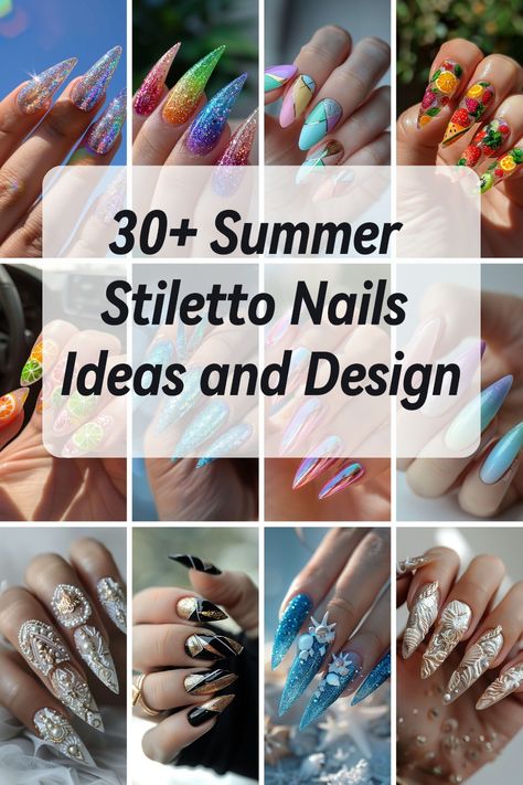 Take your summer look to the next level with 30+ stiletto nail ideas and designs! Perfect for those who love a fierce and edgy style, these sharp, elongated nails make a bold statement. Try eye-catching colors, intricate nail art, or metallic accents to bring drama to your stiletto shape. Whether you go for neon brights or chic neutrals, these designs will make you stand out in any summer crowd. Short Acrylic Nails Stiletto, Summer Stiletto Nails Ideas, Stiletto Nails Ideas, Stiletto Nail Ideas, Summer Stiletto Nails, Stiletto Shaped Nails, Acrylic Nails Stiletto, Pointy Nails, Edgy Style