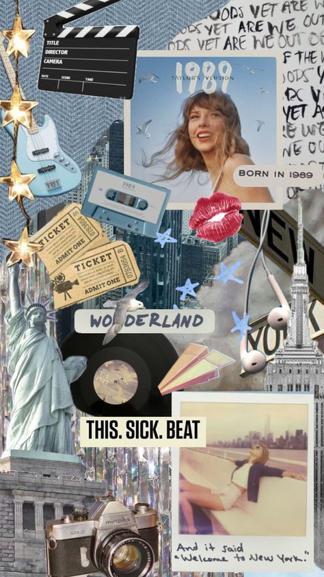 updated 1989 collage #taylorsversion #1989tv #aesthetic 1989 Collage, Tee Design Print, Admit One Ticket, E Ticket, Taylor Swift Party, Taylor Swift Birthday, Birthday Collage, Folklore Evermore, Different Kinds Of Art