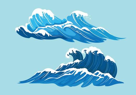 Set Illustration of High Seas with Giant Waves - Download Free ... Giant Waves, Sea Illustration, Comics Illustration, Wave Illustration, Waves Vector, John James Audubon, Popular Art, Watercolour Paper, Sea Waves