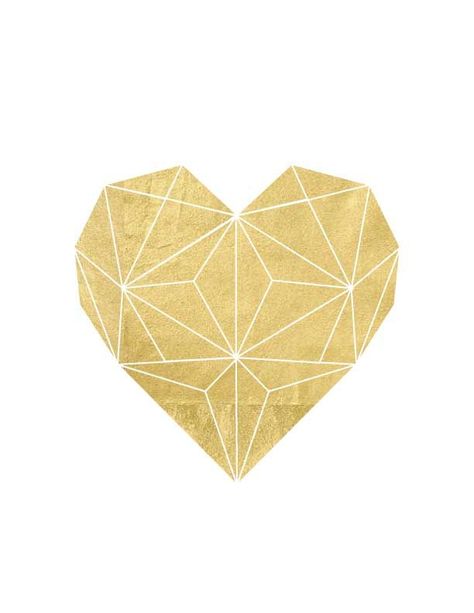 Gold Foil Geometric Heart Printable Teen Diy, Tapete Gold, Heart Printable, Geometric Heart, Golden Heart, The Shape, Geometric Art, San Valentino, Grafik Design