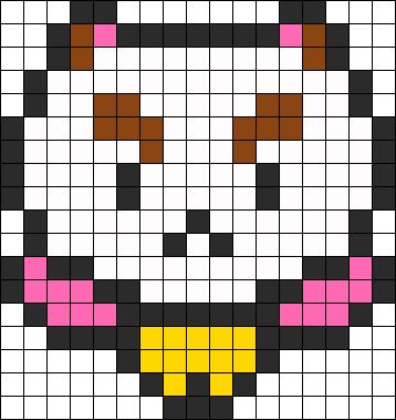 Bee And PuppyCat Bee Perler Bead Pattern / Bead Sprite Puppycat Cross Stitch, Bee And Puppycat Perler Beads, Bee And Puppycat Pixel Art, Bee Kandi, Bee Perler Bead Pattern, Bee And Puppycat Bee, Tiny Perler Bead Patterns, Kandi Cuffs, Easy Perler Bead Patterns