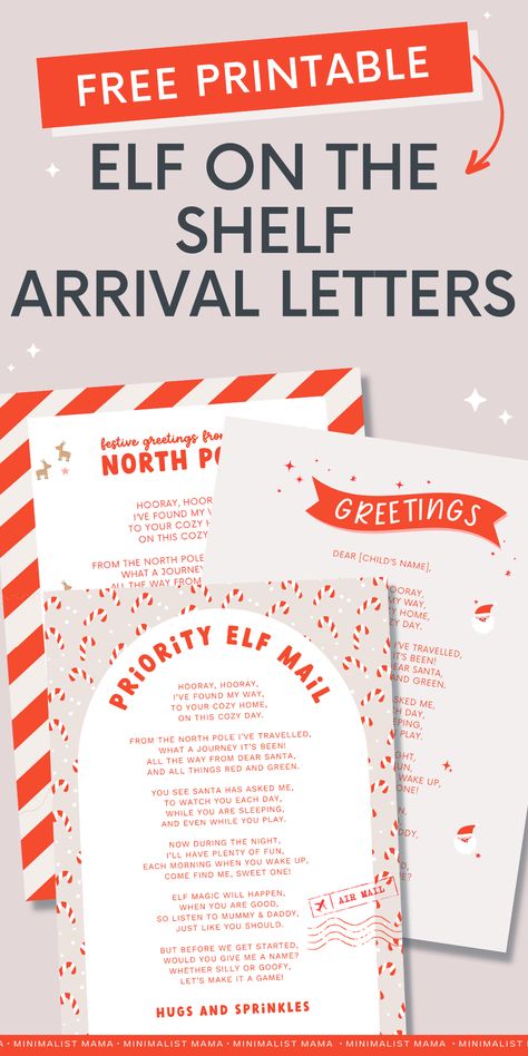 Planning your Elf on the Shelf arrival and need an arrival letter? Pick from three super cute styles of Elf on the Shelf arrival letters and print your very own copy off! Elf On The Shelf Arrival Ideas First Day, Elf On Shelf Arrival Ideas First Time Letter, Elf On The Shelf Nice To Meet You, Free Elf On The Shelf Welcome Letter, Elf On The Shelf First Arrival Letter Free Printable, Elf On The Shelf Welcome Letter Toddler, First Day Elf On The Shelf Ideas Free Printables, Elf On The Shelf Welcome Back Letter Free Printable, Elf On The Shelf Arrival Printables Free