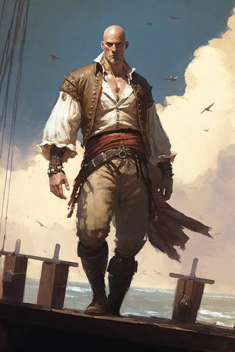 Ghosts Of Saltmarsh Characters, Evil Pirate Art, Merchant Ship Art, Old Pirate Character, Pirate 5e, Pirate D&d, Greek Pirate, Ghost Of Saltmarsh, D&d Pirate