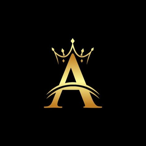 Elegant initial letter a with crown logo... | Premium Vector #Freepik #vector #antique #business #sign #background A Pics Letter, A Alphabet Wallpaper, Letter A With Crown, Crown Logo Design Ideas, A Wallpaper Letter, A Logo Design Letter, Mahakal Pic, M Letter Images, A Letter Logo