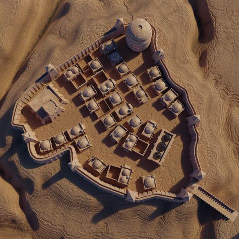 Stars Without Number, Desert Town, Pen And Paper Games, Village Map, Virtual Tabletop, Building Layout, Tabletop Rpg Maps, Rpg Maps, Cargo Ship