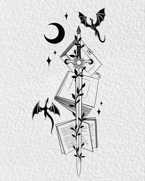 Book Inspired Tattoos, Kraken Tattoo, 16 Tattoo, Bookish Tattoos, Idee Cricut, Muster Tattoos, Fantasy Tattoos, Feminine Tattoo, Tattoo Style Drawings