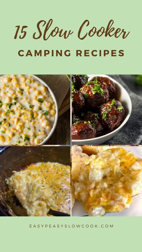 15+ Slow Cooker Camping Recipes Cook Top Cove Recipes Slow Cooker, Instant Pot Camping Recipes, Crock Pot Camping Meals, Camping Crockpot Meals, Slow Cooker Dinner Ideas, Dinner Ideas Simple, Creamy Sauces, Camp Recipes, Dry Camping