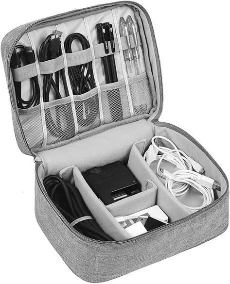 HCFGS Travel Cable Organiser Bag, Electronics Accessories Organizer Bag, Universal Carry Travel Gadget Bag for Cables, Power Bank ,USB Drive, Charger Hard Disk (Gray): Amazon.co.uk: Computers & Accessories Electronics Organizer, Iphone Cord, Accessories Organizer, Cable Holder, Electronic Organization, Cable Storage, Electronics Accessories, Organizer Bag, Cable Organizer