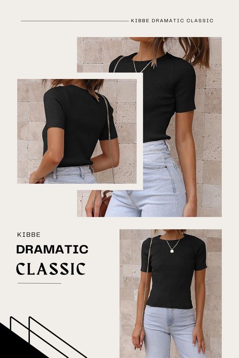 Dramatic Classic Kibbe Style Hair, Dramatic Classic Casual Outfits, Dramatic Classic Style Outfits, Dc Kibbe, Dramatic Classic Kibbe, Tailored Chic, Classic Kibbe, Kibbe Dramatic, Classic Haircut