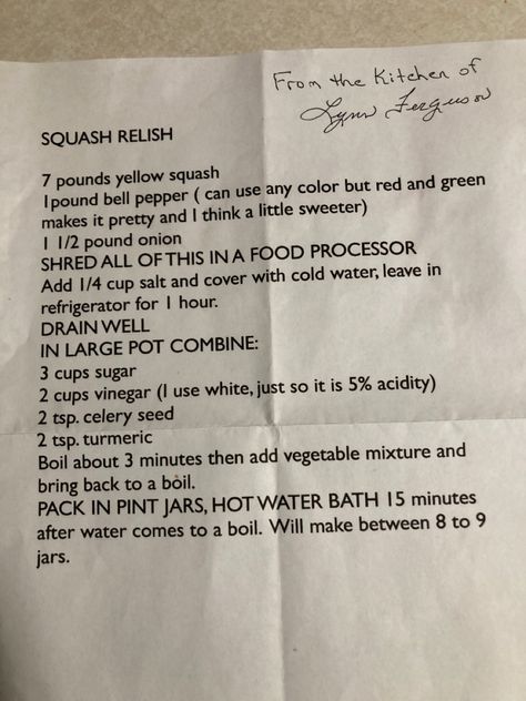 Yellow Squash Relish Recipe, Yellow Squash Relish, Summer Squash Relish Recipe, Squash Relish Canning Recipe, Pickled Squash Recipe, Squash Relish Recipe, Squash Relish, Canning Squash, Canned Venison