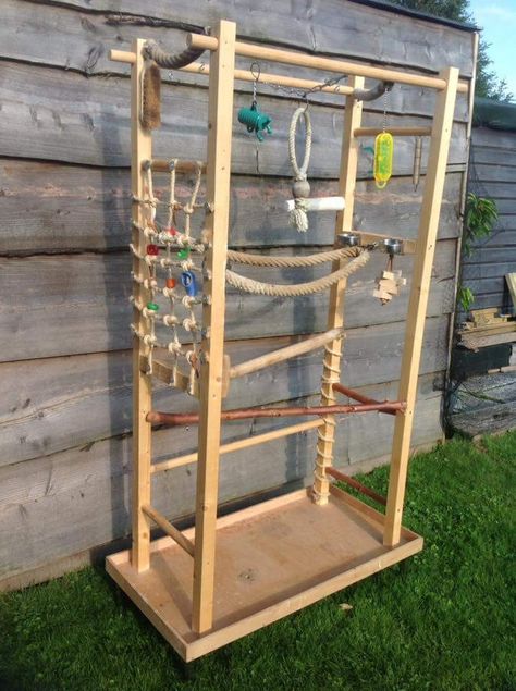 Homemade Bird Toys, Parrot Play Stand, Diy Parrot Toys, Diy Bird Cage, Diy Bird Toys, Parrot Stand, Pet Bird Cage, Parrot Pet, Parrot Perch