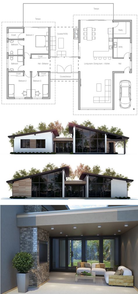 Floor Plan Japan House Floor Plan, Car Floor Plan, Modern House Drawing, Reka Bentuk Dalaman, House Concept, Car Port, Modern Floor Plans, Pelan Rumah, Casa Country