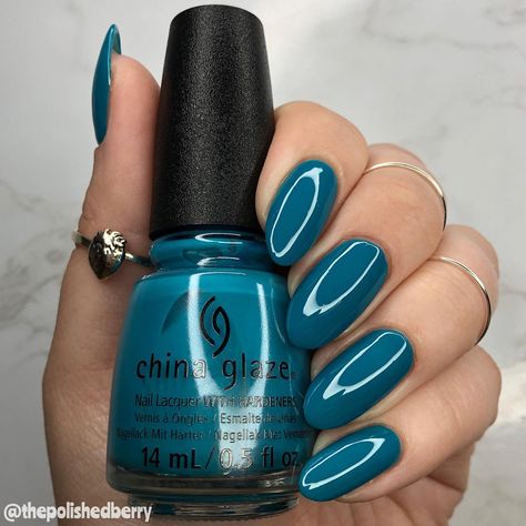 Wait N’ Sea • @chinaglazeofficial 💅🏻💅🏻💅🏻 This is from the Summer 2014 collection, Off Shore. 💅🏻💅🏻💅🏻 This is a bit of a jelly-ish watery… | Instagram Teal Nails Acrylic, Dark Teal Nails, Teal Nails, Nails Nailpolish, Nail Polish Collection, Nail Varnish, Dark Teal, Summer 2014, Nail Inspo