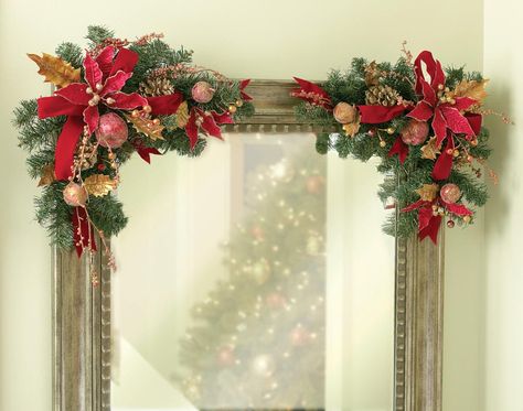 Collections Etc.: Product Page Christmas Mirror, Magic Christmas, Frame Floral, Floral Swag, Holiday Floral, Collections Etc, Christmas Swags, Jingle All The Way, Pine Cone