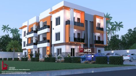 6 units of 2 Bedroom Flat (RF F2005) – NIGERIAN BUILDING DESIGNS Apparment Plan, Apartment Exterior Design, Town House Plans, Contemporary Floor Plans, House Plans 2 Story, Two Story House Design, Apartment Exterior, 2 Storey House Design, Block Of Flats