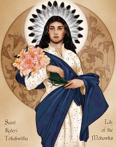 Saint Kateri Tekakwitha, Kateri Tekakwitha, Spiritual Women, Mohawks, Drawing Hair, Religious Pictures, Catholic Images, The Virgin Mary, Religious Images