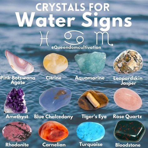 Crystals For Water, Gems Meanings, Chakra Stones Chart, Energy Stones Crystal Healing, Sun Moon And Rising, Best Healing Crystals, Birth Stones Chart, Crystal Healing Chart, Magic Stones