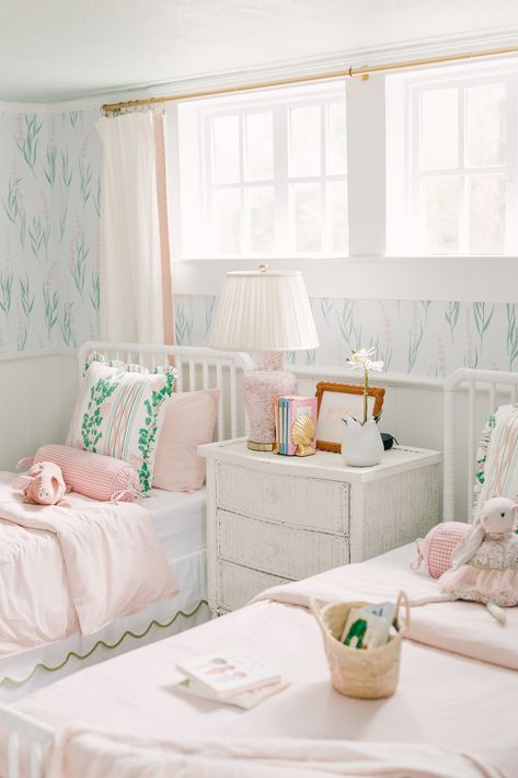 Big girl beds! Twin Girl Bedrooms, Girls Twin Bed, Big Girl Bed, Sister Bedroom, Sister Room, Girl Room Inspiration, Girl Bed, Kids Shared Bedroom, Big Girl Bedrooms