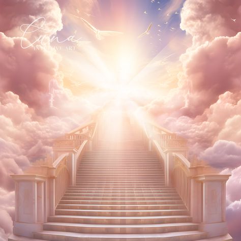 1920 Aesthetic, Heaven Artwork, Heaven Background, Memorial Background, Jesus Love Images, Heaven Images, Frames Design Graphic, Stairs To Heaven, Green Screen Footage