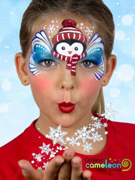 Winter Face Painting Ideas For Kids, Christmas Facepainting Ideas, Face Painting Christmas Easy, New Years Face Paint, Christmas Unicorn Face Paint, Candy Cane Face Paint, Xmas Face Painting Kids, Xmas Face Painting, Turkey Face Paint