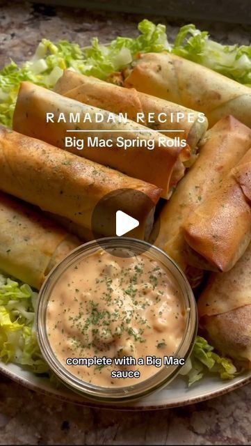 Zaynah | Desified Recipes on Instagram: "Big Mac Spring Rolls. No words, just try it! 😍🤤🔥  Spring rolls: 12 spring roll sheets 500g ground beef  1 red onion, diced Salt & pepper to taste   Big Mac sauce: 1 cup Mayo 2 tbsp ketchup 1 tbsp chilli sauce  1 tsp mustard Diced pickles Finely diced onions  #bigmacrecipe #springrolls #ramadan #ramadanrecipes #zaynahsbakes #desified" Big Mac Spring Rolls, Beef Spring Rolls, Chilli Sauce, Ramadan Recipes, Diced Onions, Big Mac, Spring Rolls, Best Appetizers, Ground Beef