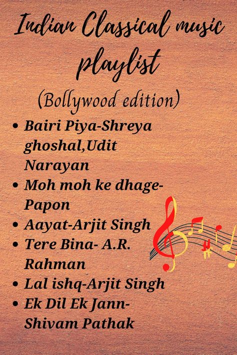 Bollywood edition Wishlist Song, Bollywood Playlist Names, Classical Playlist, Motivational Playlist, Insta Notes, Drawing Bts, Weeknd Poster, Travel Songs, Song Ideas