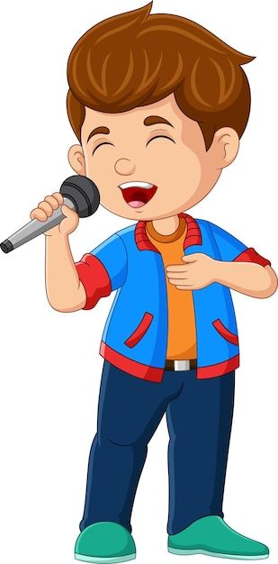 Cute little boy singing with the mic | Premium Vector #Freepik #vector #boy #boy-standing #boy-cartoon #boy-illustration Singing Clipart, Cartoon Images, Local Artists, Vector Photo, Royalty Free Images, Premium Vector, Stock Images Free, Graphic Resources, Kindergarten