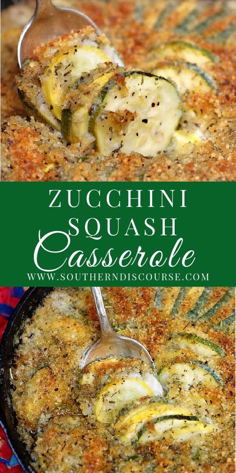 Zucchini And Squash Recipes Baked, Zucchini And Yellow Squash Recipes, Yellow Recipes, Easy Cream Sauce, Zucchini Squash Casserole, Zucchini And Yellow Squash, Southern Discourse, Southern Squash Casserole, Squash Bake