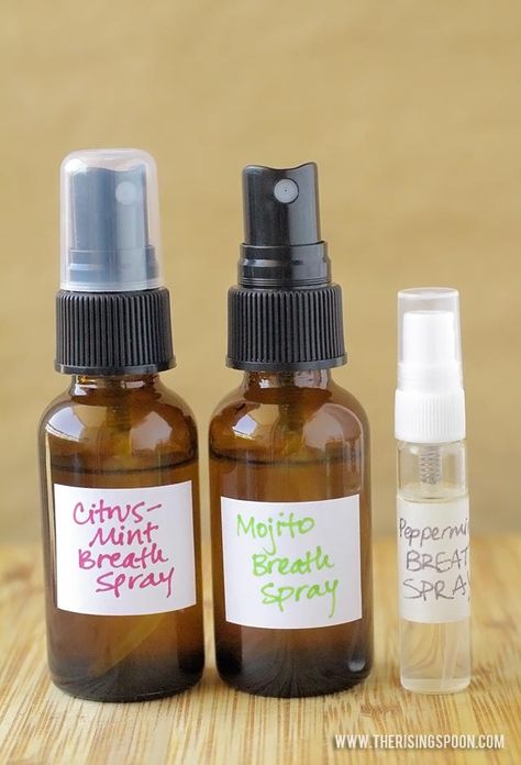 Did you know most commercial breath sprays, mints, and gums contain artificial sweeteners (like aspartame) and colors? Or that many rely on synthetic "flavors" instead of the real stuff (like peppermint or cinnamon)? Ditch the weird ingredients & learn how to make your own natural breath spray recipe at home with three simple ingredients. Make Lip Balm, Homemade Mouthwash, Mouth Spray, Breath Spray, Feminine Health, Artificial Sweeteners, Natural Diy, Diy Body, Whipped Body Butter