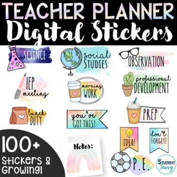 Digital Teacher Planner Stickers - Digital Planner Stickers - PNG Goodnotes muslimahplanner #simpleplanner #dayplanner #ultimateplanner Free School Planner, Teacher Planner Stickers, Digital Teacher Planner, Planner Stickers Digital, Stickers Digital Planner, Simple Planner, Ultimate Planner, Stickers Png, Digital Planner Stickers