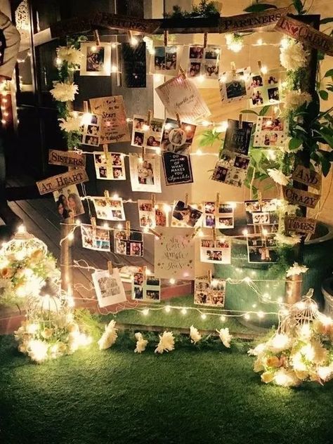 75+ Creative Backyard Wedding Ideas On a Budget - HubPages Pallet Wedding Decor, Night Wedding Ceremony, Trendy Party Decor, Pallet Wedding, Light Backdrop, Wedding Party Photos, Indoor Wedding, Wooden Pallets, Wedding Night