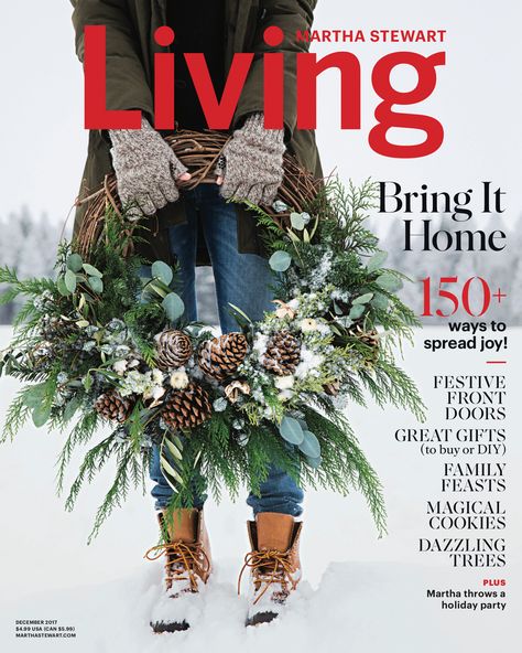 Martha Stewart Entertaining Book, Martha Stewart Christmas Decorations, Door Decorations For Home, Martha Stewart Holiday, Martha Stewart Christmas, Martha Stewart Living Magazine, Winter Door Decorations, Christmas Portraits, Martha Stewart Crafts